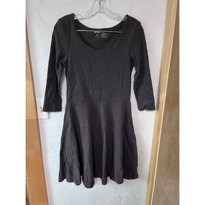 PACT Women's Gray 3/4 Sleeve Fit Flare Dress with Pockets Size S